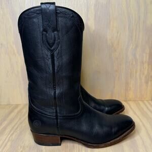 Ranch Road Capistrano Black Leather Western Cowboy Boots Spain Mens size 8.5